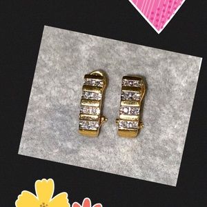 14K Gold earrings with diamonds